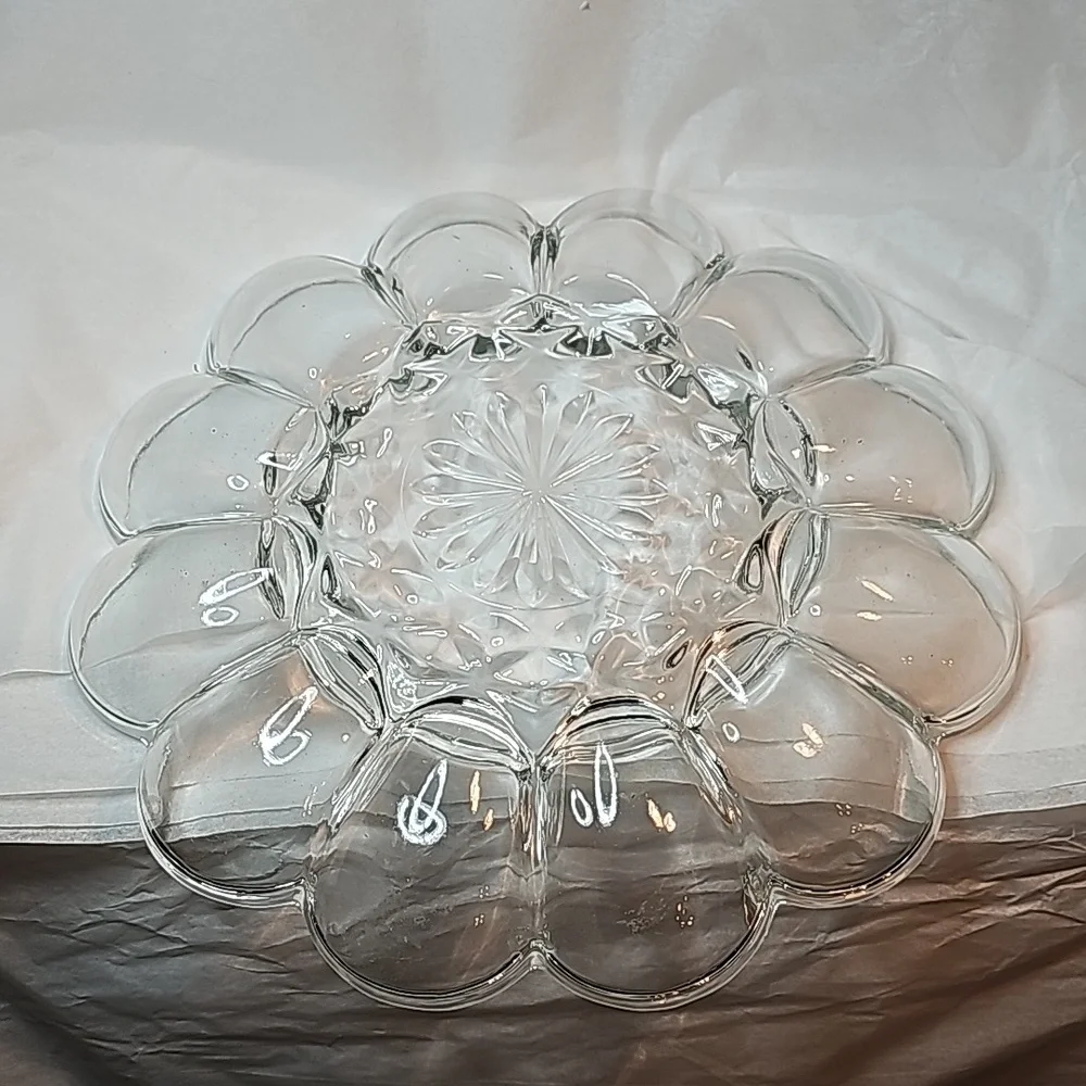 Vintage Glass Deviled Egg Tray - Picture 2 of 2